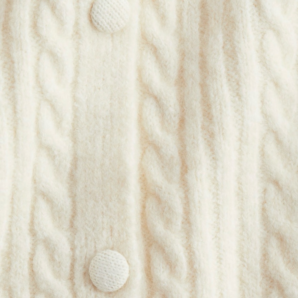 H&M Cream Lace-Collar Cable Knit Cardigan - Picture 4 of 4